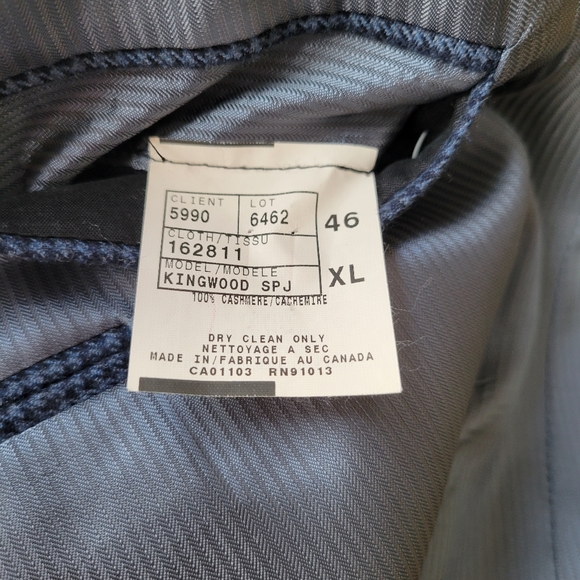 Cashmere Blazer Jack Victor Sport Coat 46 XL Blue Check Rochester Big Tall Italy - Picture 7 of 9